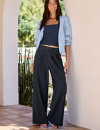 Beyond Yoga Elasticated Wide Leg Pant 31" (Nocturnal Navy)