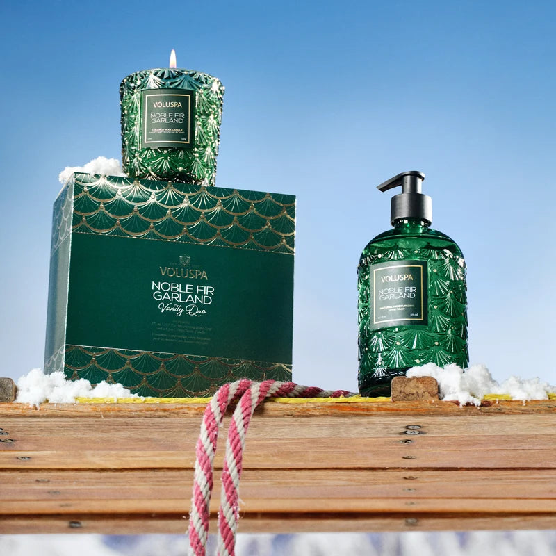 Voluspa Noble Fir Garland Vanity Duo Gift Set