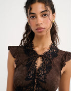Rumored Wisteria Top (Espresso Jacquard)