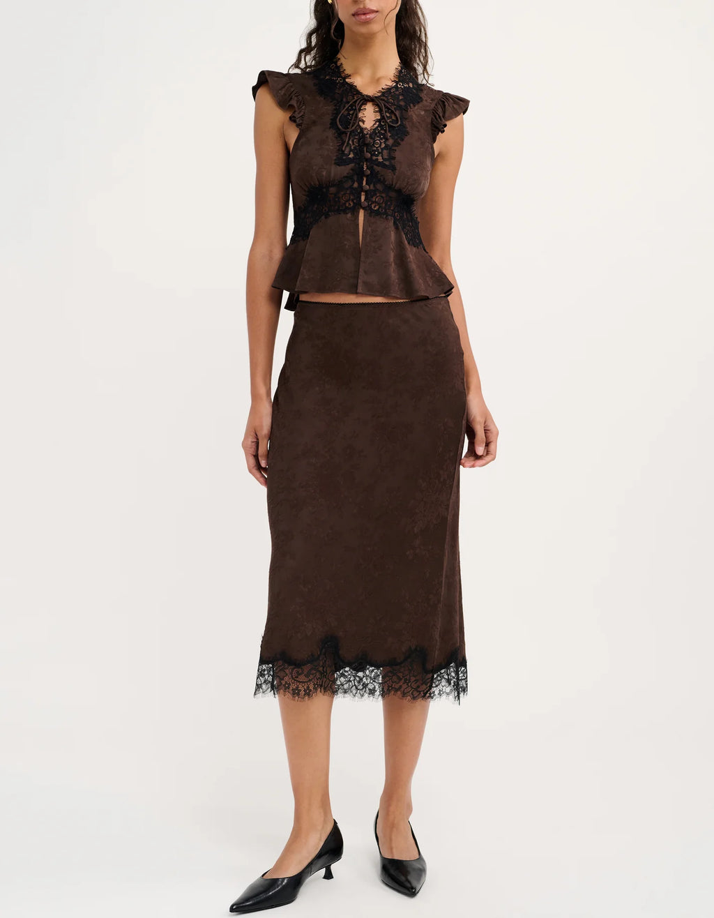 Rumored Wisteria Top (Espresso Jacquard)