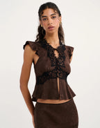 Rumored Wisteria Top (Espresso Jacquard)