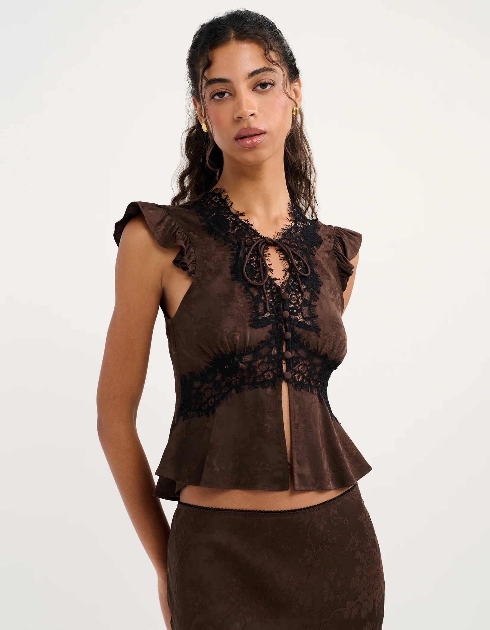 Rumored Wisteria Top (Espresso Jacquard)