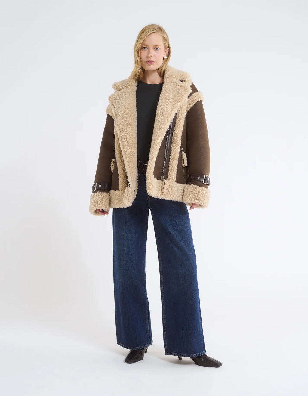 Rumored Wrangler Shearling Jacket (Espresso)