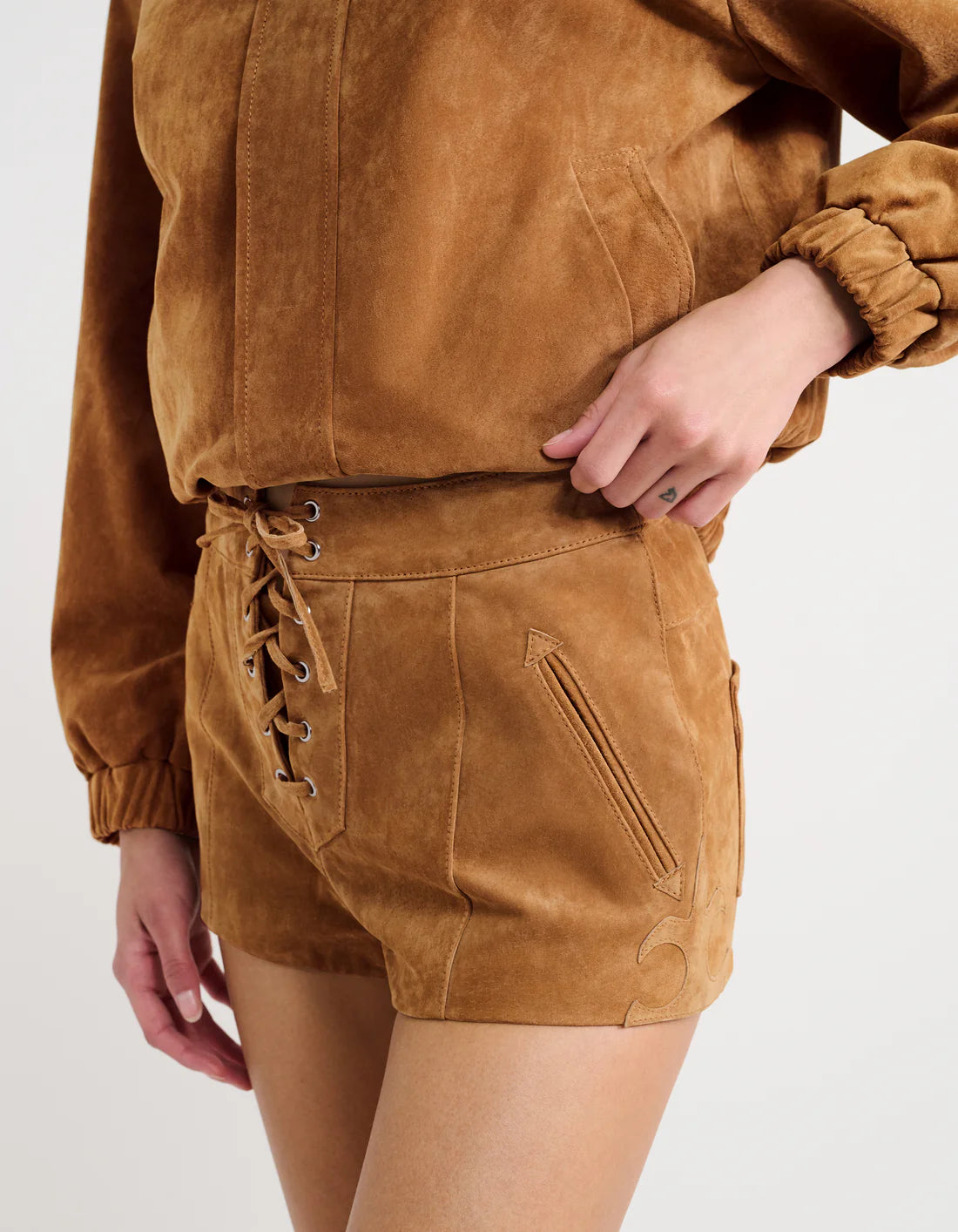 Rumored Yellowstone Suede Shorts