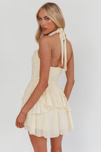 Sally Halter Scoop Ruffled Mini Dress