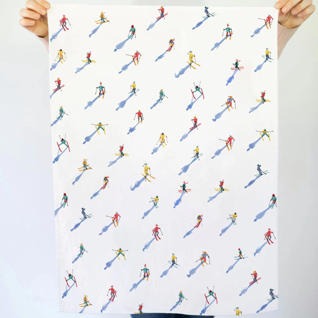 Skiers Tea Towel
