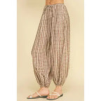 Geo Dot Print Harem Pant (Mocha)