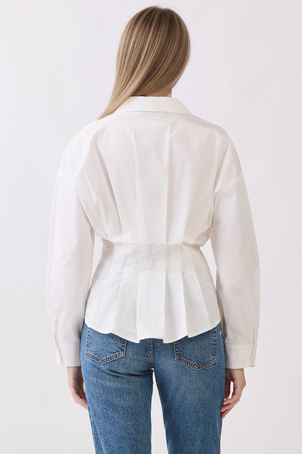 Pleaded Button Down Shirt
