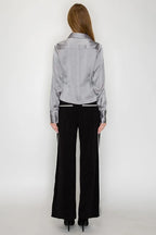 Contrast Piped Trim Detail Pants