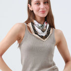 Faire Silky Vine Print Head Scarf: Lightweight Multi-Wear