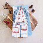 Ski Chairlift Tea Towel