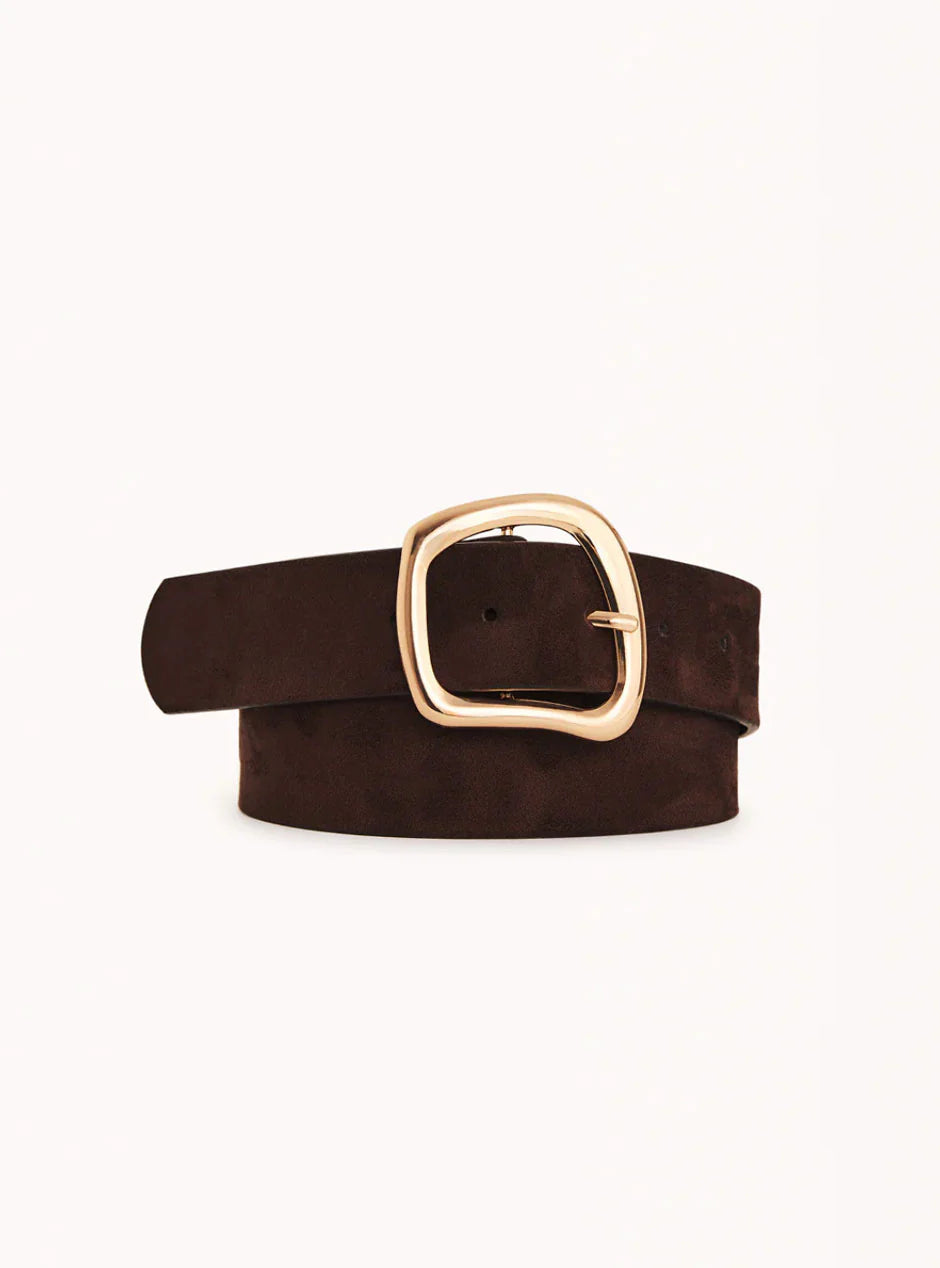 Billini Cartier Belt (Cacao Suede/Gold)