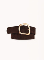 Billini Cartier Belt (Cacao Suede/Gold)