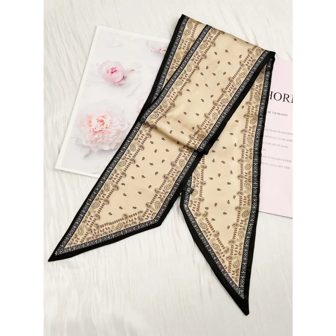 Classic Paisley Satin Silky Skinny Scarf