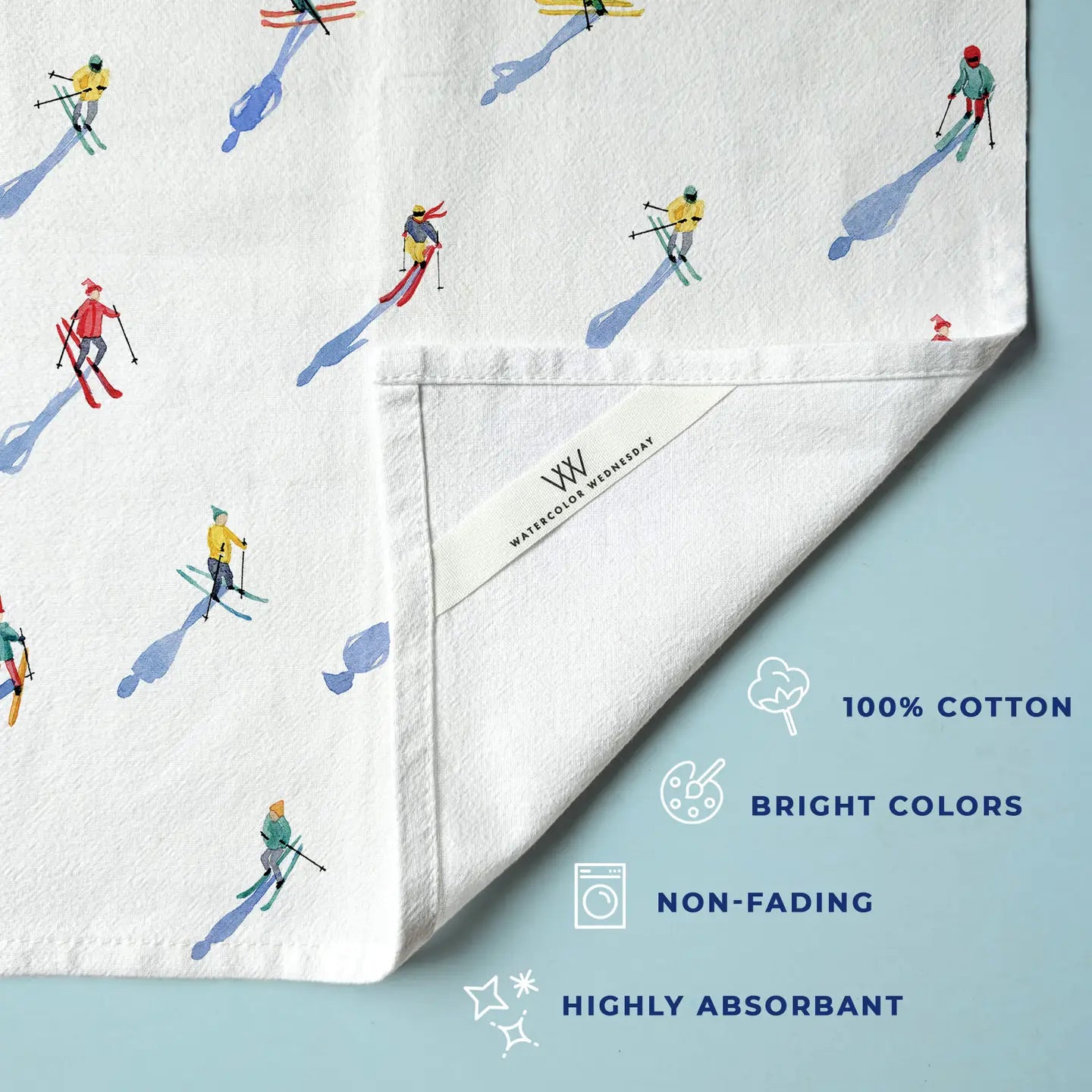Skiers Tea Towel