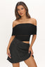 Delphine Polka Dot Mini Dress (Black)