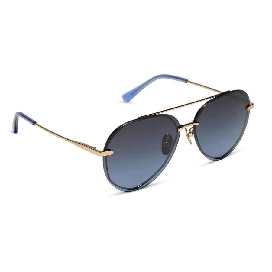 Diff Eyewear Lenox Sunglasses (Gold + Blue Gradient + Polarized)