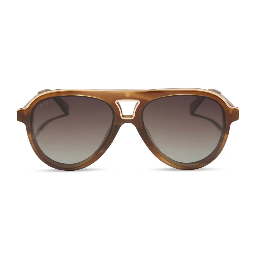Diff Eyewear Tosca IIi Sunglasses (Tawny Tortoise + Brown Gradient Polarized)