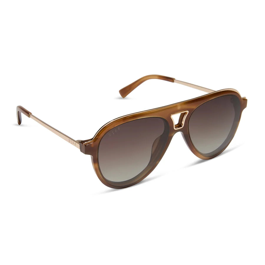 Diff Eyewear Tosca IIi Sunglasses (Tawny Tortoise + Brown Gradient Polarized)