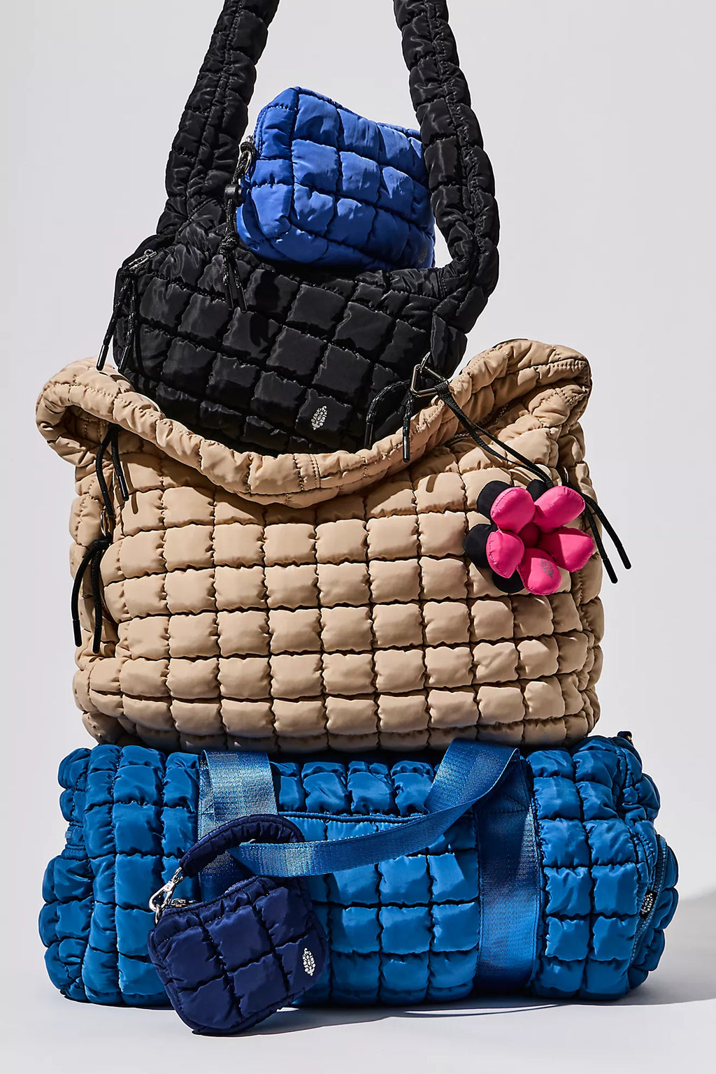 Free People Quilted Duffle Bag (Traditional Blue)