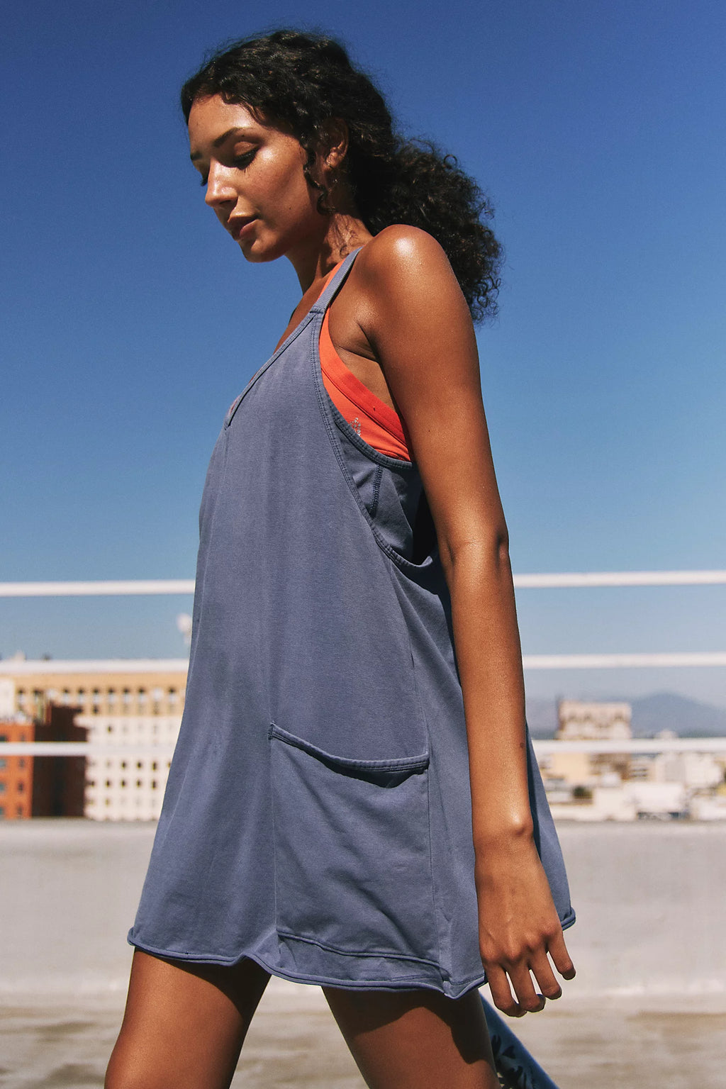 Free People Movement Hot Shot Mini Dress (Blue Indigo)