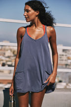Free People Movement Hot Shot Mini Dress (Blue Indigo)