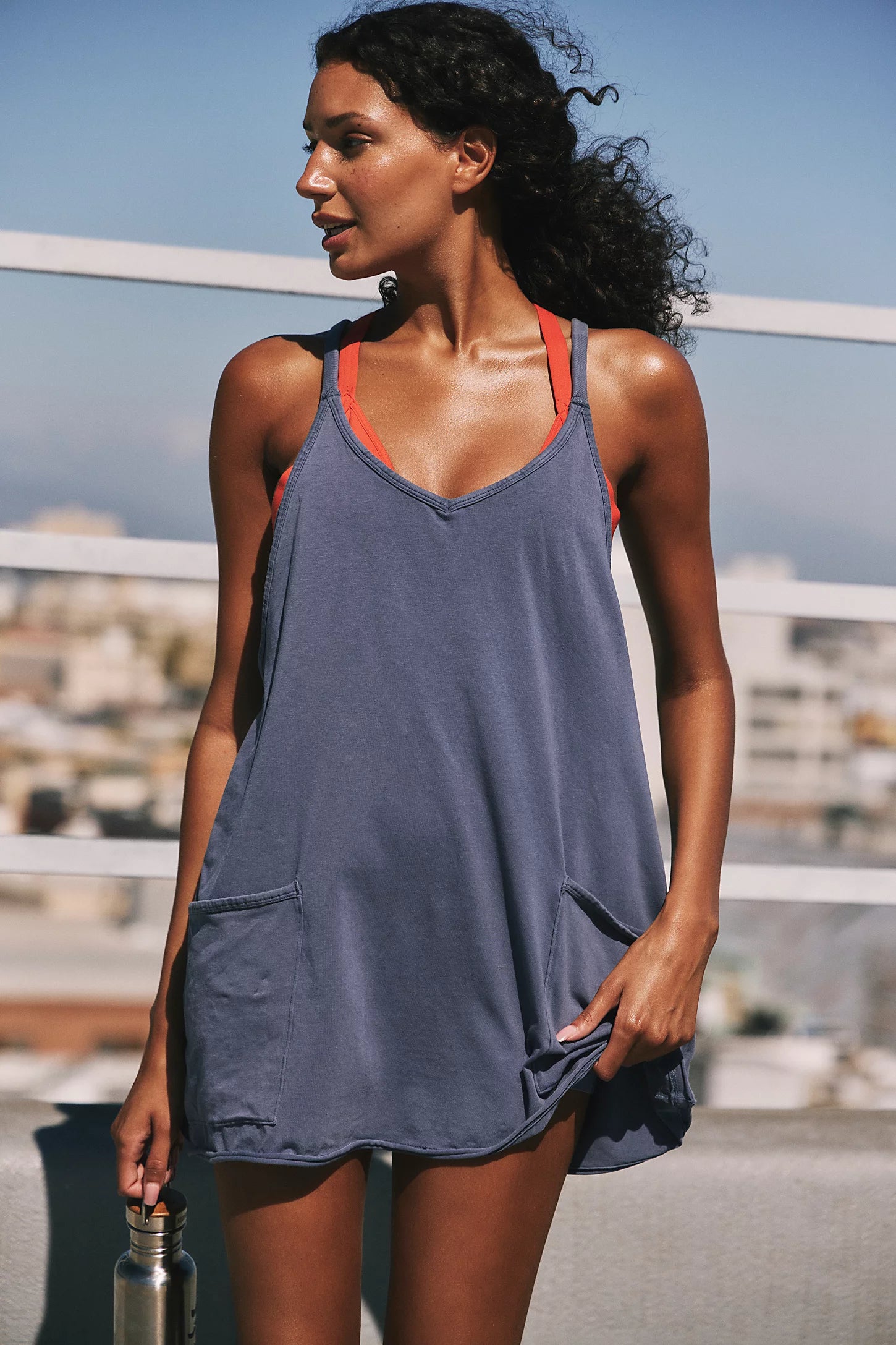Free People Movement Hot Shot Mini Dress (Blue Indigo) Main image