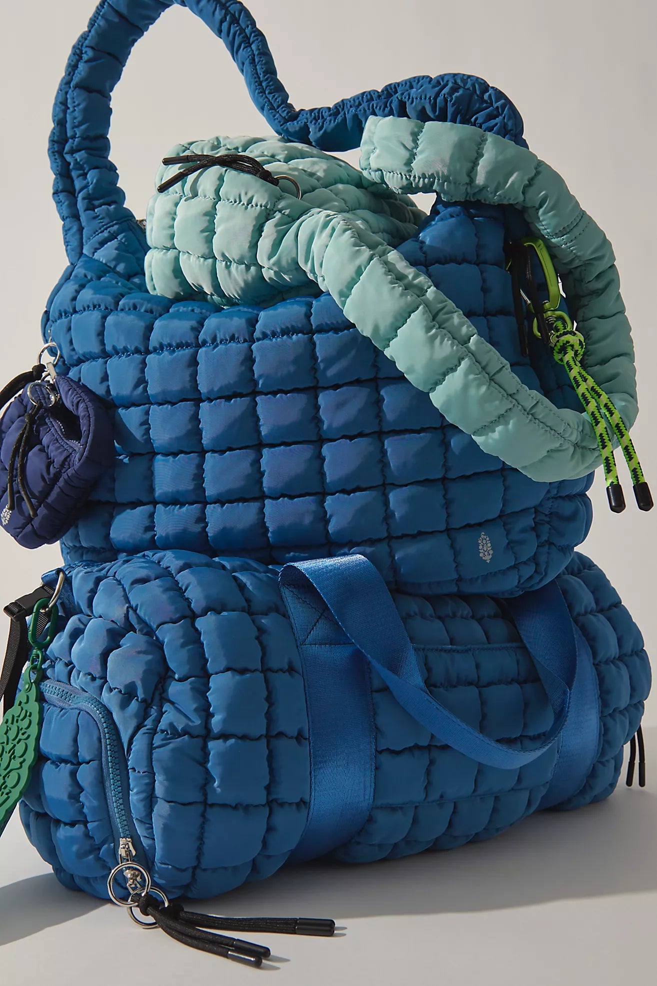 Free People Quilted Duffle Bag (Traditional Blue)