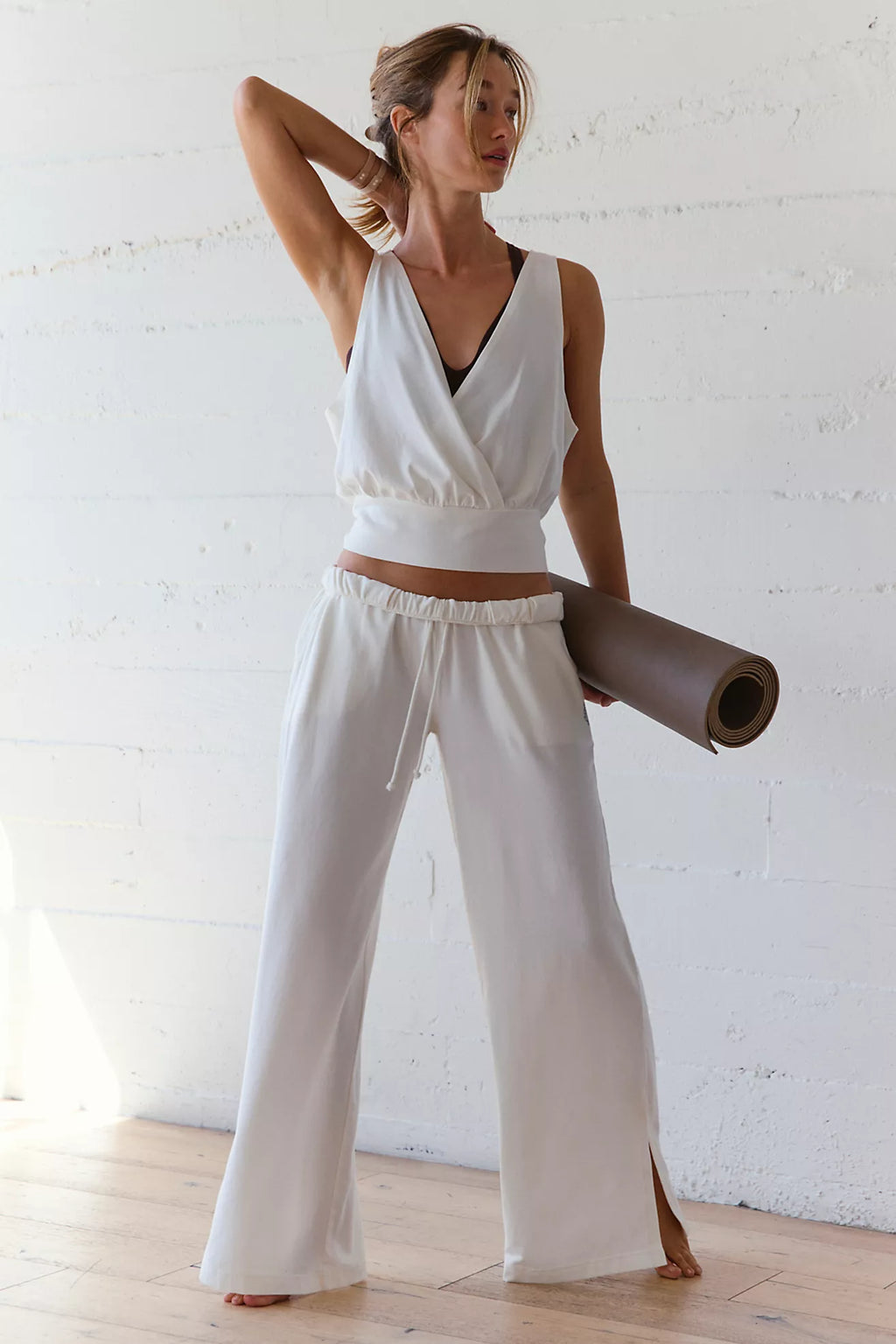 Free People Hot Shot V-Neck Set (Ivory)