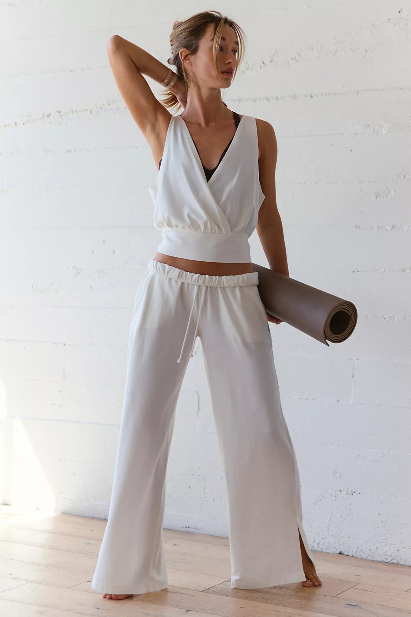 Free People Hot Shot V-Neck Set (Ivory)