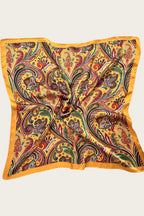 Retro Paisley Silk Scarf (Mustard)