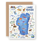 Lake Tahoe Map Greeting Card