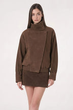 Faux Suede Motor Jacket