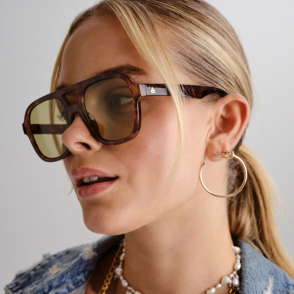 Aire Whirlpool Sunglasses (Dark Tort/Khaki Tint)