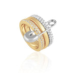 Sahira Jewelry Eva Stacked Safety Pin Ring