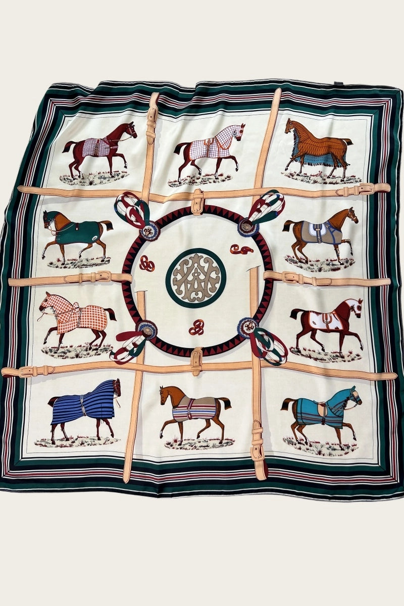 Equestrian Silk-Style Bandana