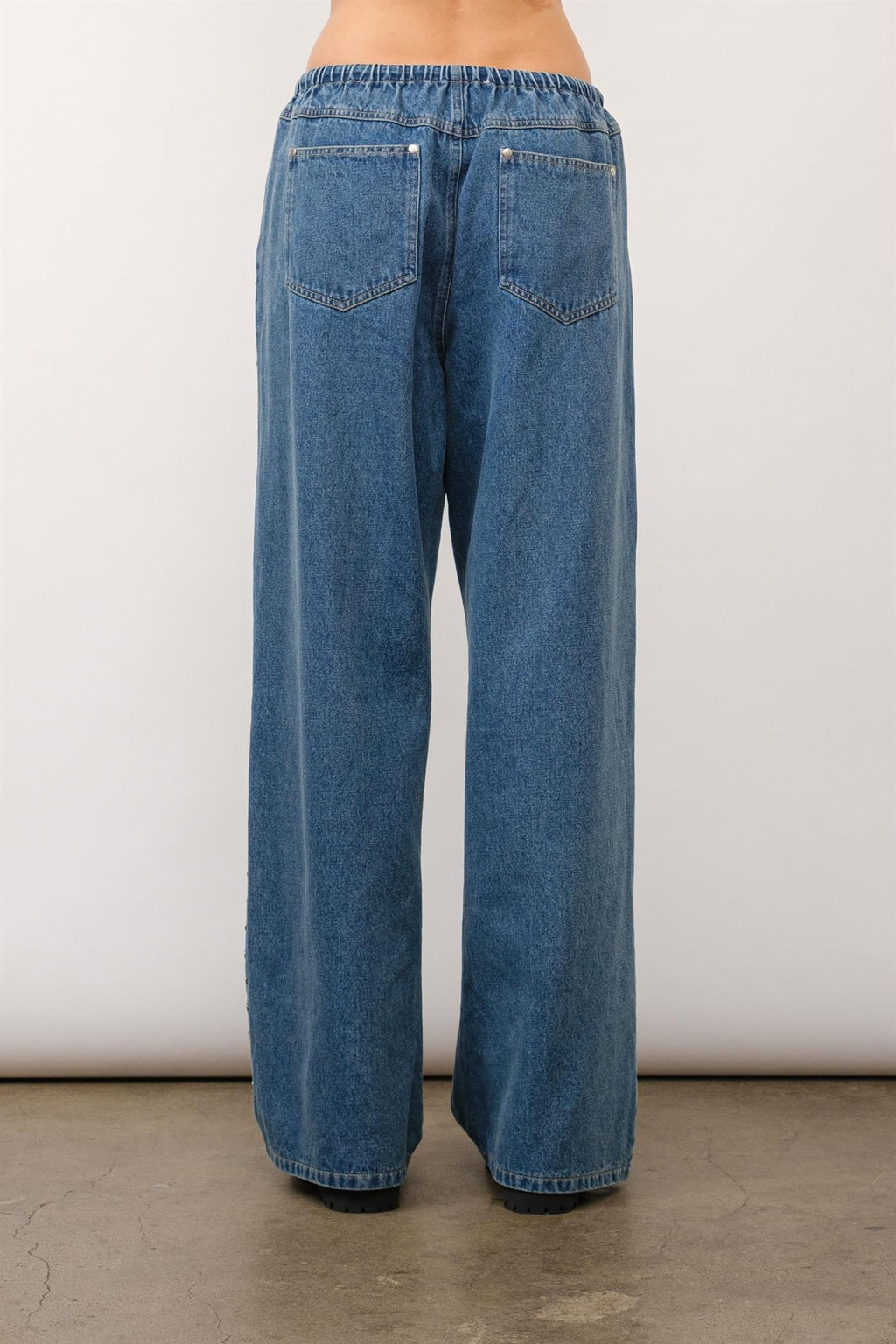 Marlowe Studded Denim Pants (Denim)