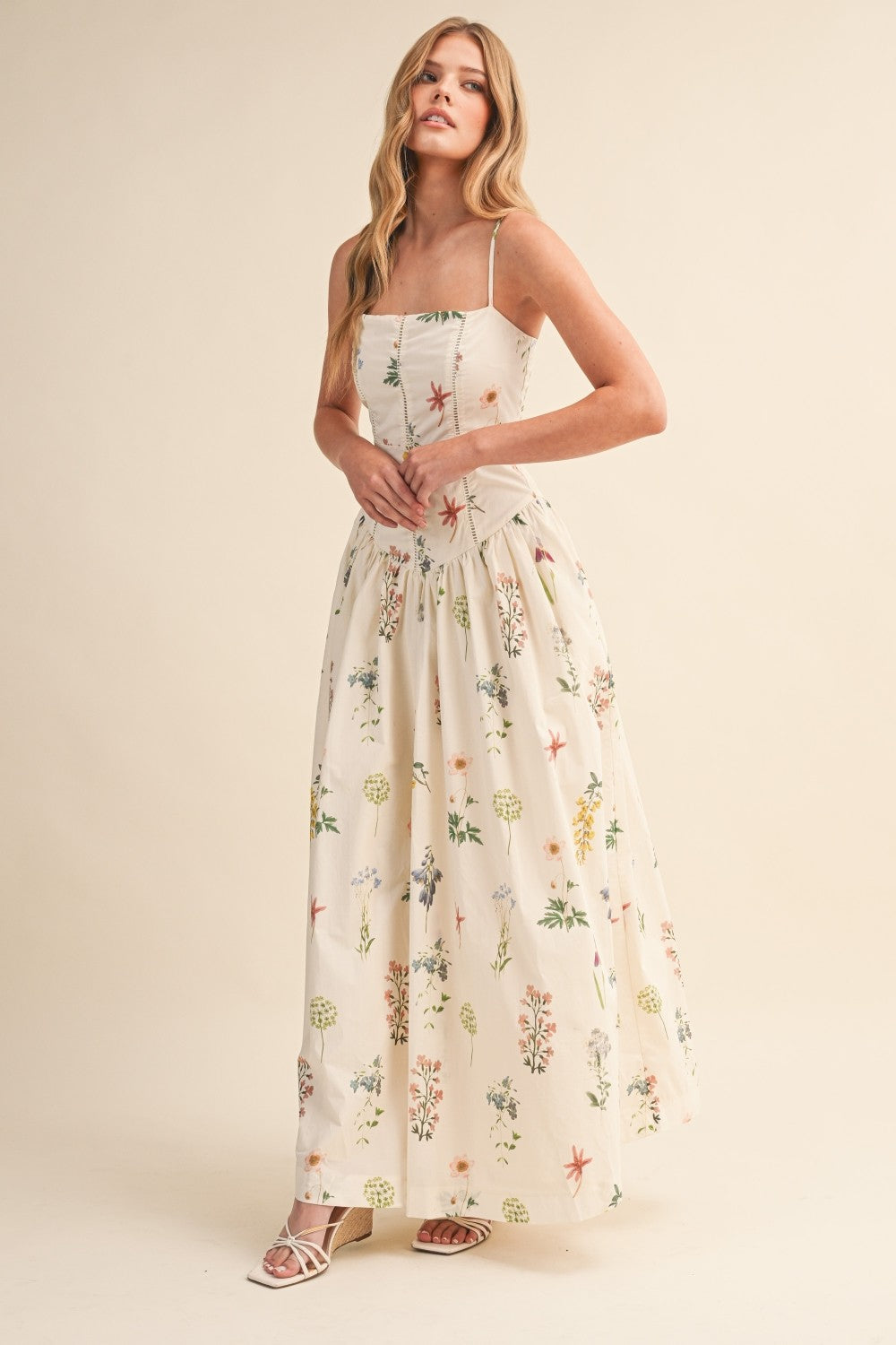 Kyle Floral Drop Waist Maxi Dress