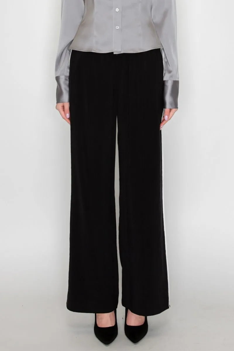 Contrast Piped Trim Detail Pants
