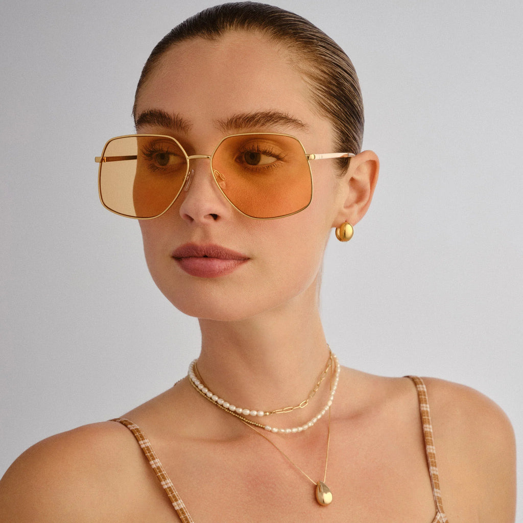 Aire Altair Aviator Sunglasses (Gold/Clear/Amber)