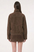 Faux Suede Motor Jacket
