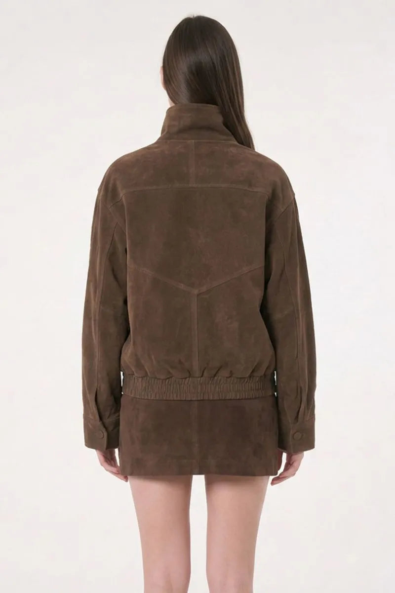 Faux Suede Motor Jacket