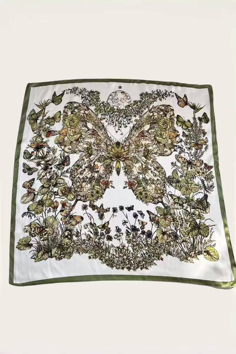 Floral Butterfly Silk Bandana Secondary image