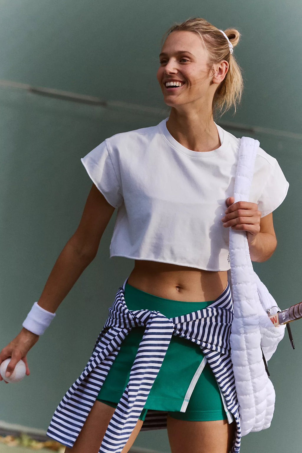 Free People Hot Shot Cropped Tee White