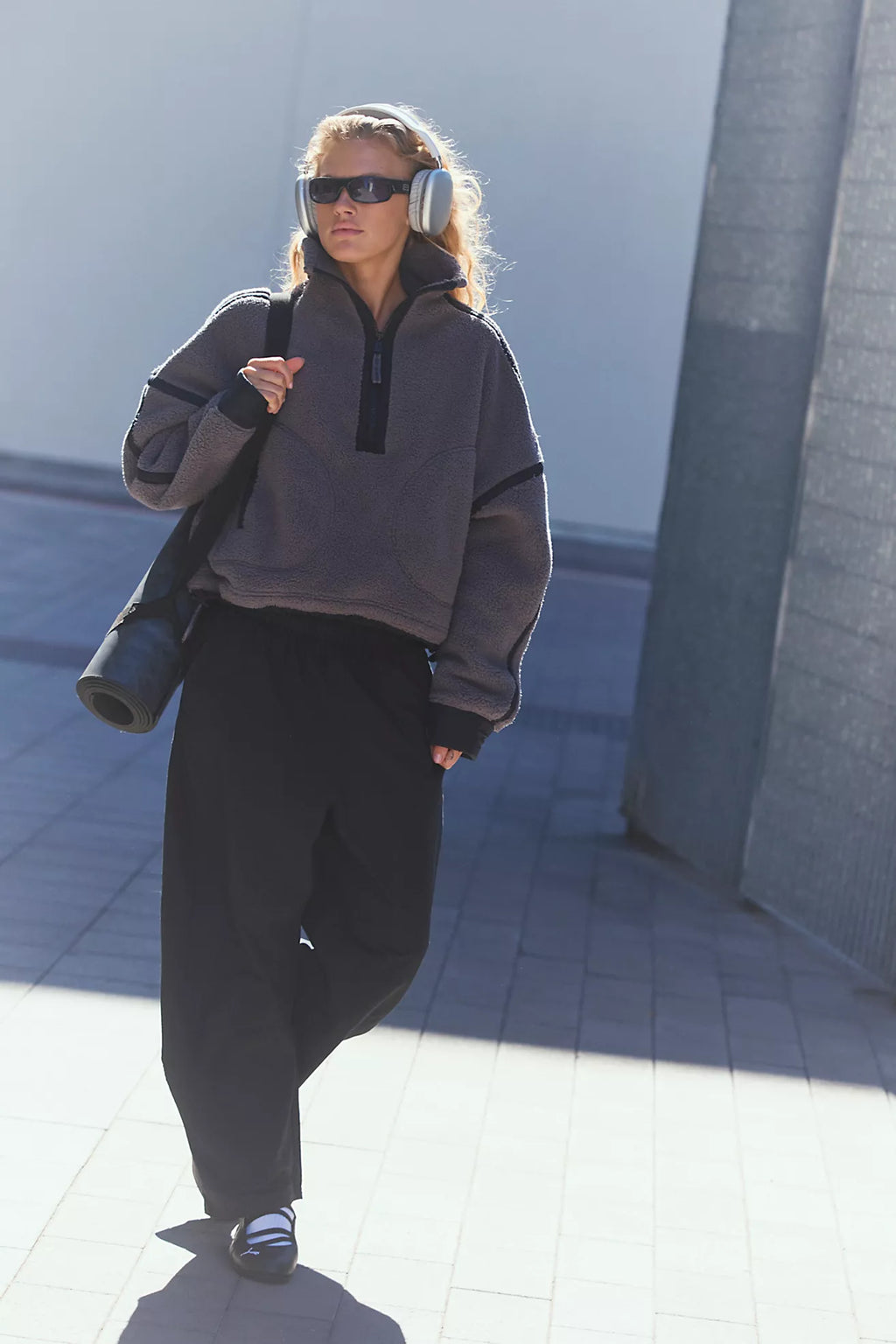 Free People Movement Mountain High 1/2 Zip Fleece (Gunmetal)