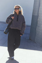 Free People Movement Mountain High 1/2 Zip Fleece (Gunmetal)