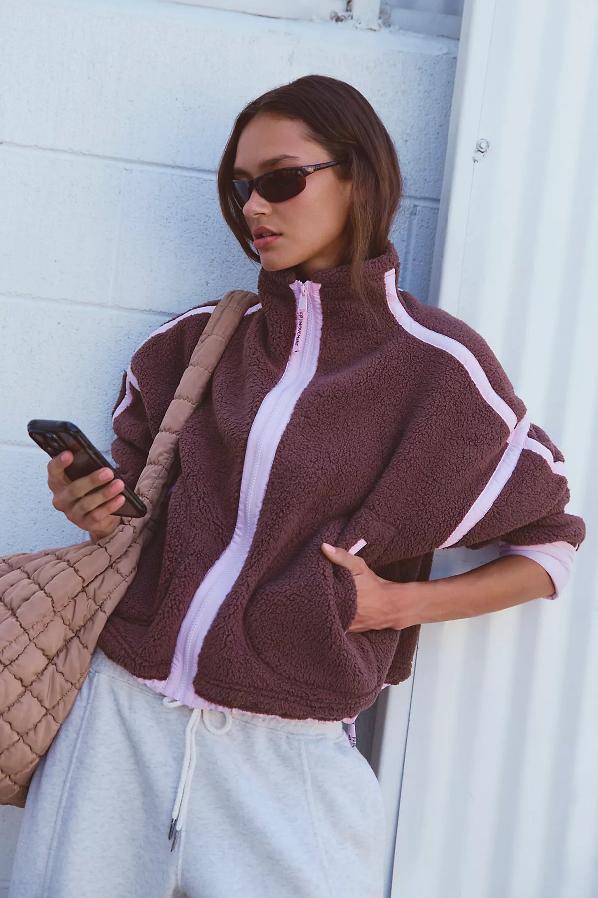 Free People Movement Mountain High Fleece Jacket (Brown Truffle)