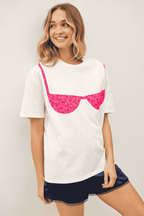 Bikini Patchwork T Shirt (Pink)