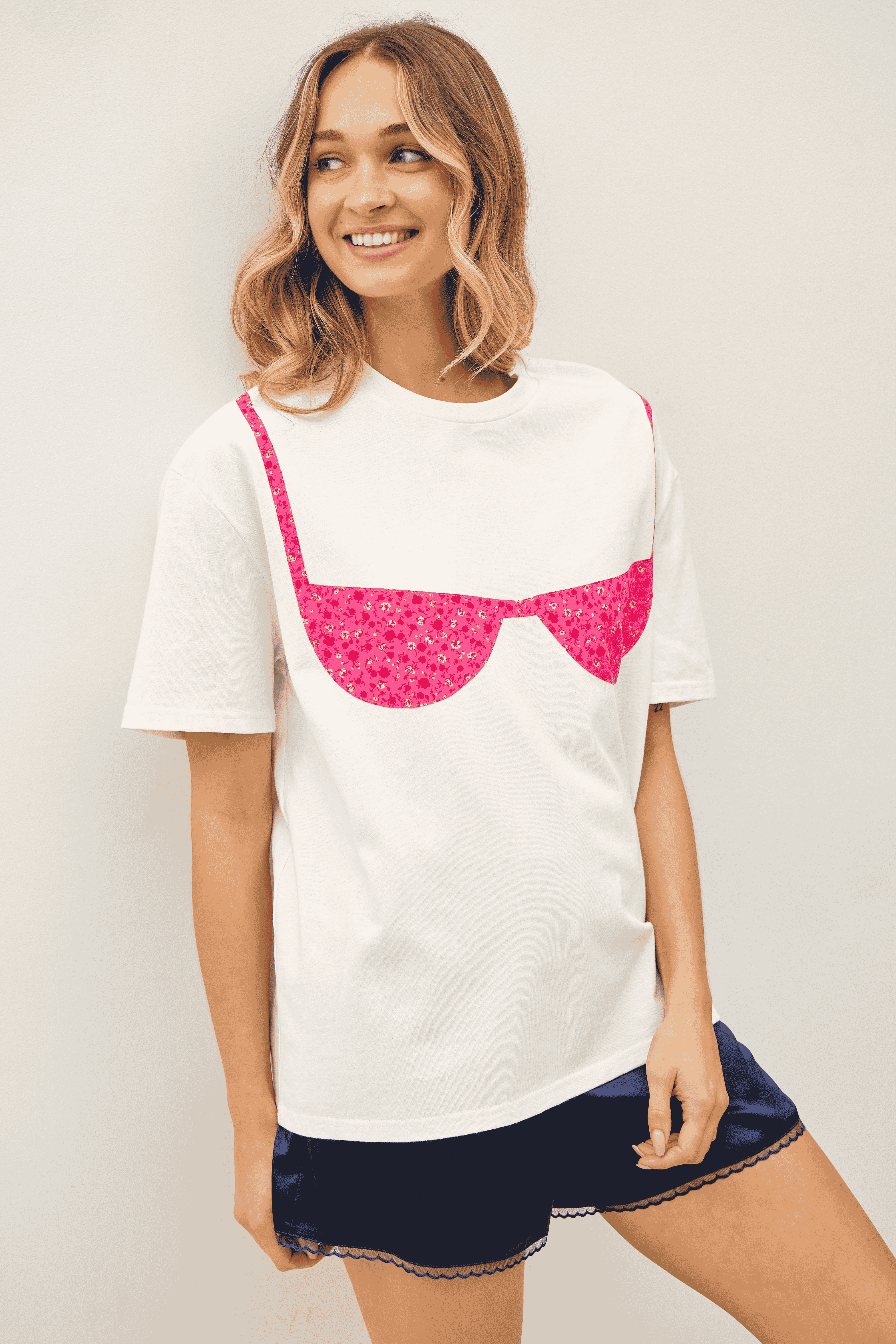 Bikini Patchwork T Shirt (Pink)