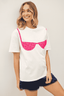 Bikini Patchwork T Shirt (Pink)